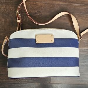 Kate Spade Striped Navy and White Crossbody Bag
